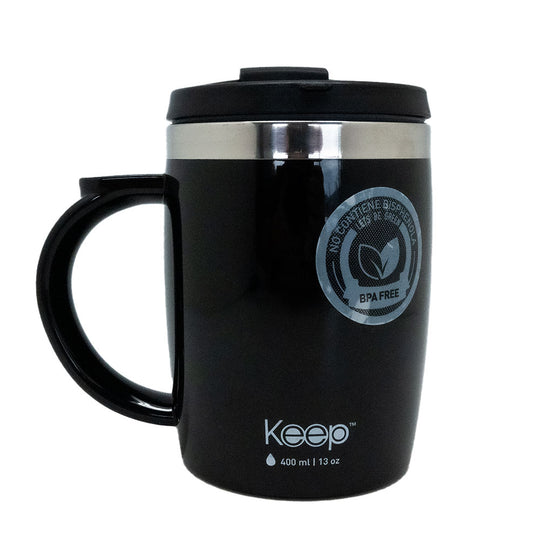 Mug Termo Keep Acero Inoxidable 400 ML - Negro