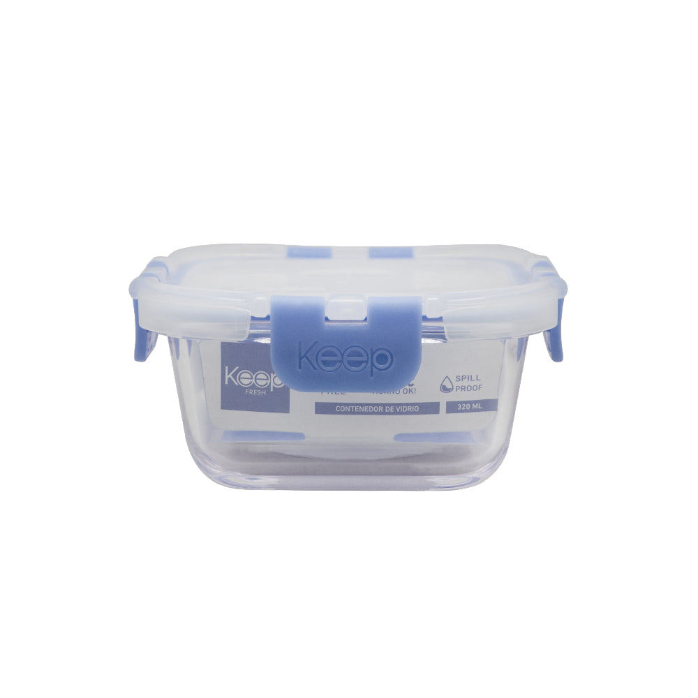 Contenedor Cuadrado Keep Hermético de Vidrio 320ml