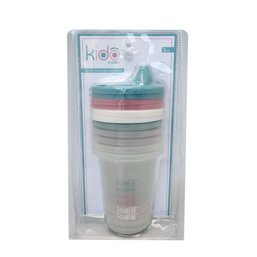 Set 6 Vasos Kido Reutilizables