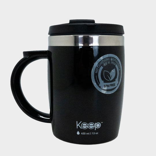 Mug Termo Keep Acero Inoxidable 400 ML - Negro